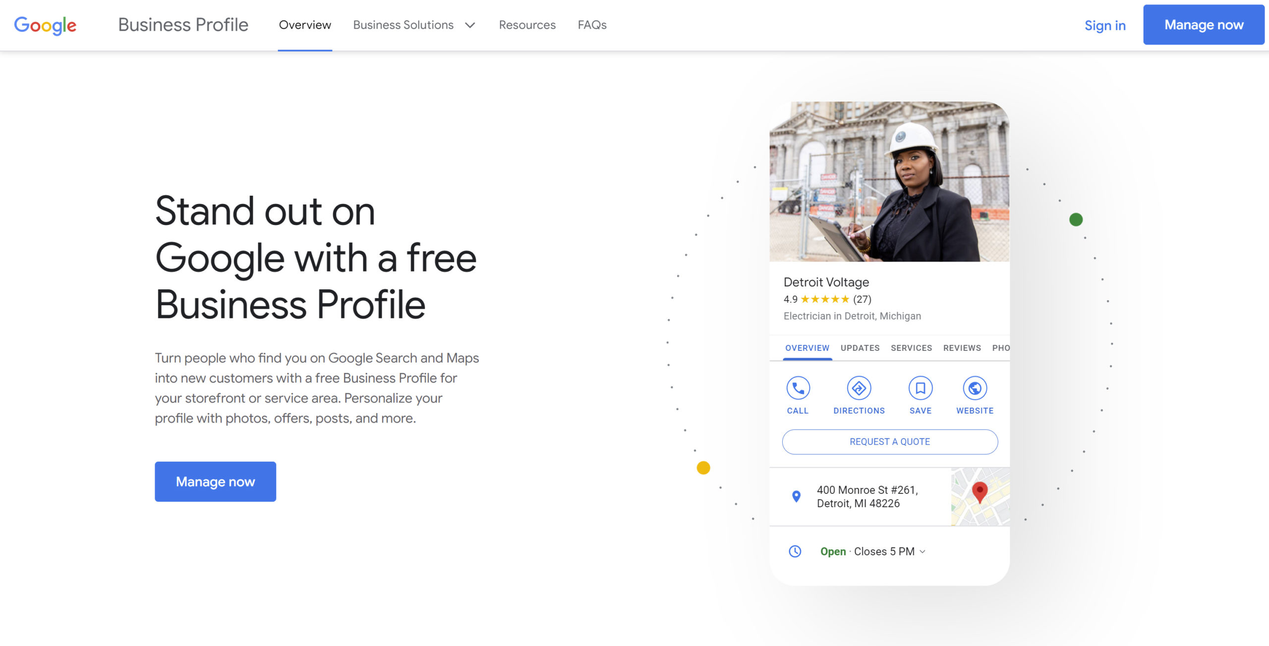 Stand out on Google with a free business profile.